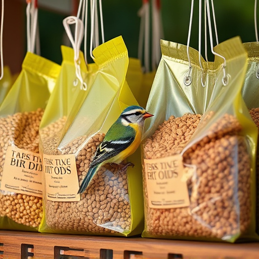 Close-up of affordable bird food bags
