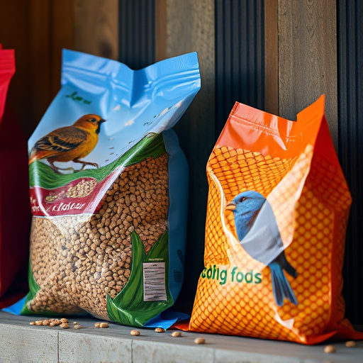 Close-up of affordable bird food bags