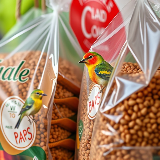 Close-up of affordable bird food bags