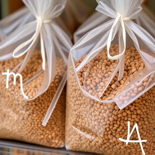 Close-up of affordable bird food bags
