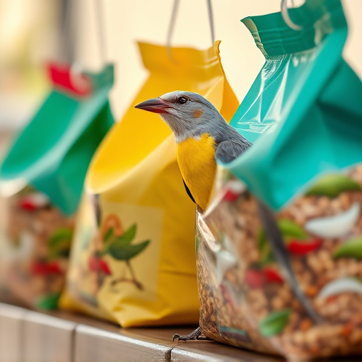 Close-up of affordable bird food bags