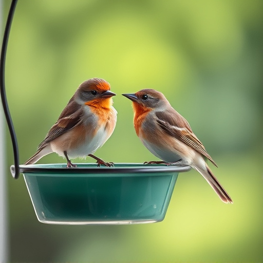 Close-up of birds at window feeder