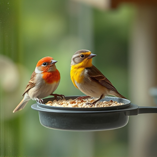 Close-up of birds at window feeder