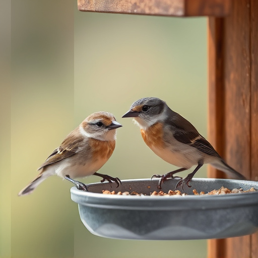 Close-up of birds at window feeder