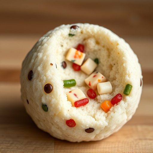 Close-up of filled fat ball holder