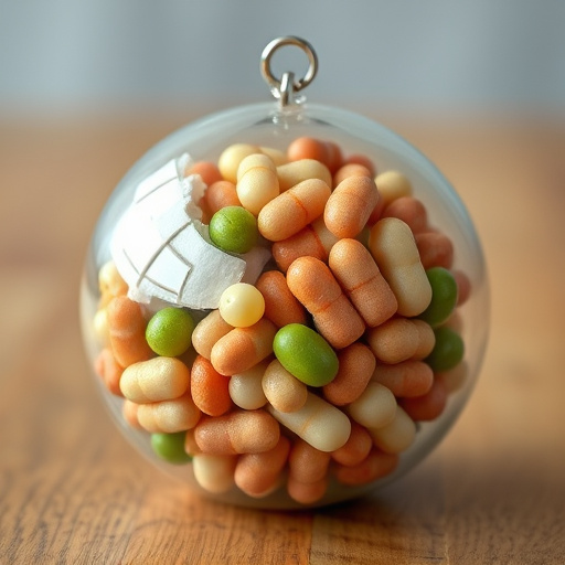Close-up of filled fat ball holder