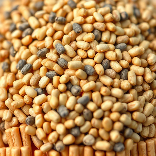 Close-up of niger seed pile