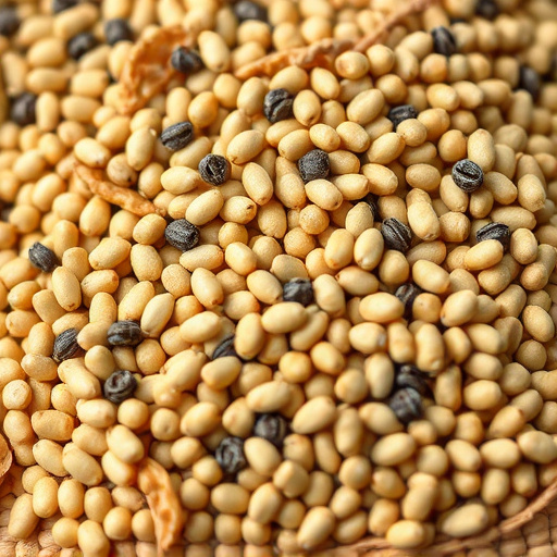 Close-up of niger seed pile
