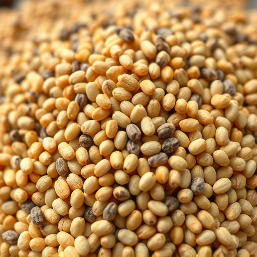 Close-up of niger seed pile