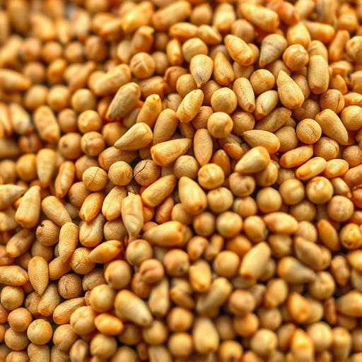 Close-up of niger seed pile