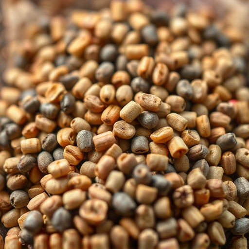 Close-up of niger seed pile