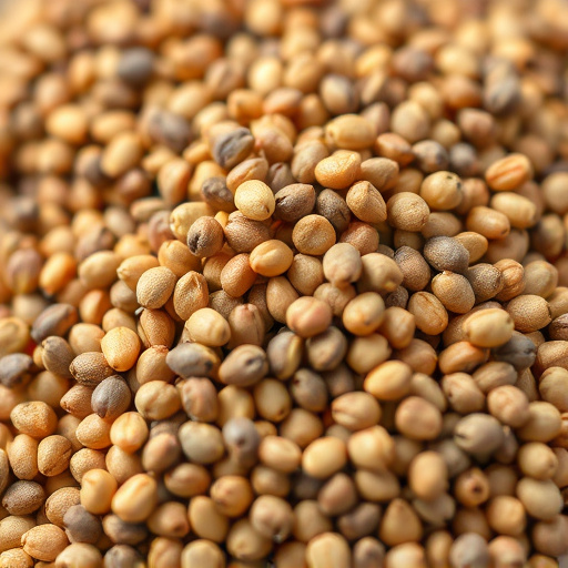 Close-up of niger seed pile