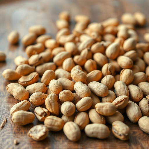 Close-up of peanuts on feeding table