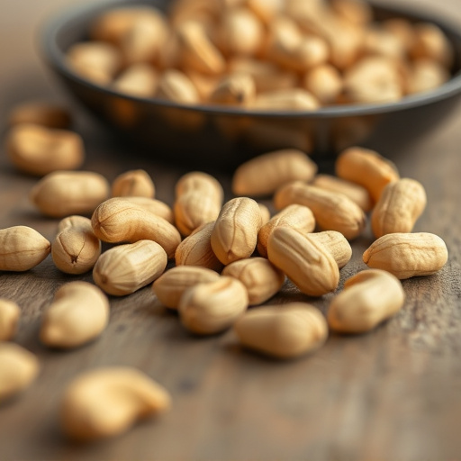 Close-up of peanuts on feeding table