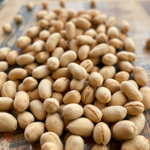 Close-up of peanuts on feeding table