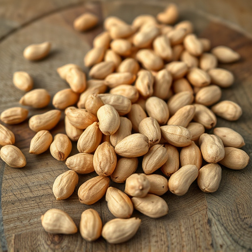 Close-up of peanuts on feeding table