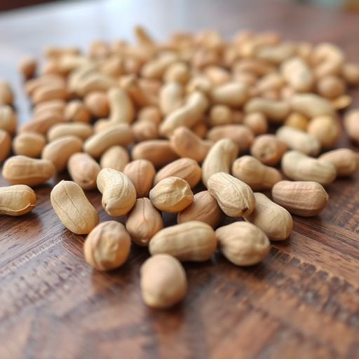 Close-up of peanuts on feeding table