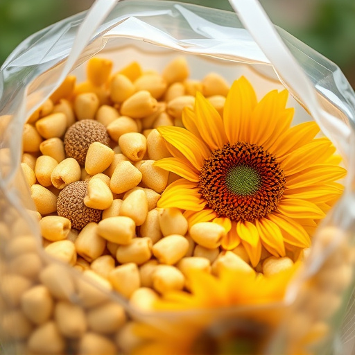 Close-up of premium sunflower hearts in bag