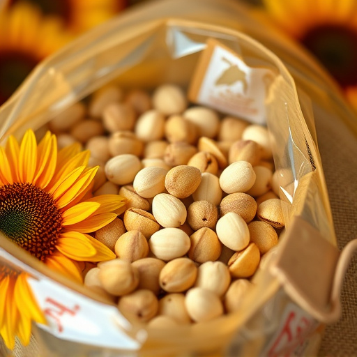 Close-up of premium sunflower hearts in bag