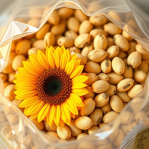 Close-up of premium sunflower hearts in bag