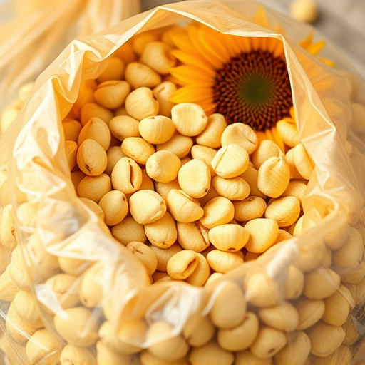 Close-up of premium sunflower hearts in bag