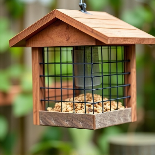 Close-up of rat-proof feeder design