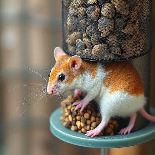 Close-up of rat-proof feeder design