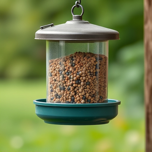 Close-up of rat-proof feeder design