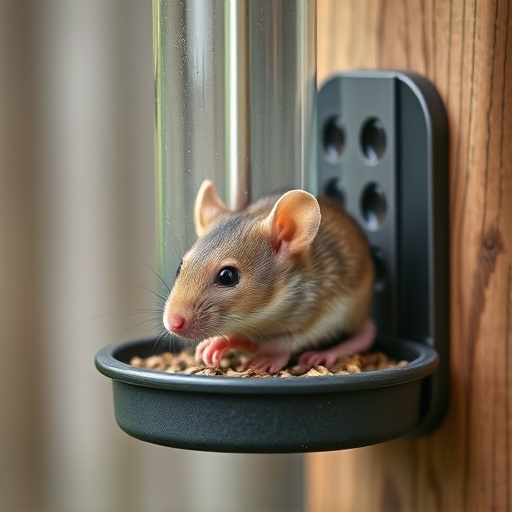 Close-up of rat-proof feeder design