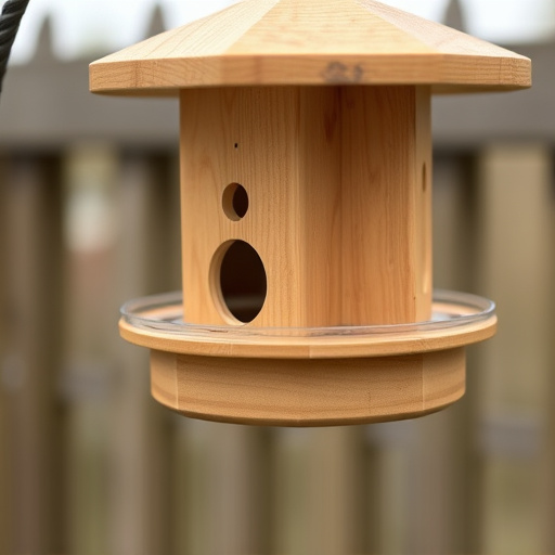 Close-up of rat-proof feeder design