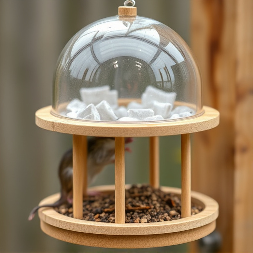 Close-up of rat-proof feeder design