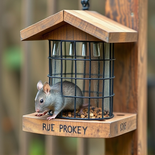 Close-up of rat-proof feeder design