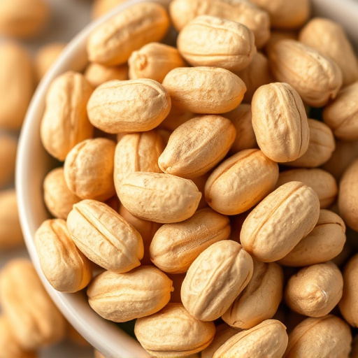 Close-up of shelled peanuts in bowl