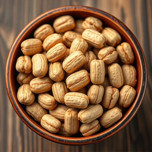 Close-up of shelled peanuts in bowl