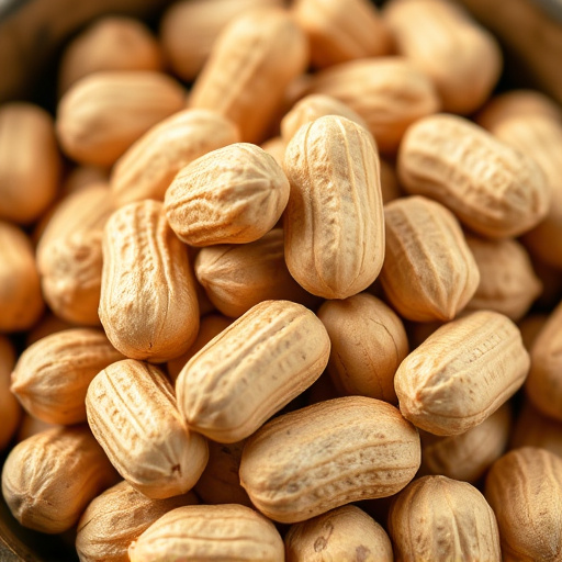 Close-up of shelled peanuts in bowl