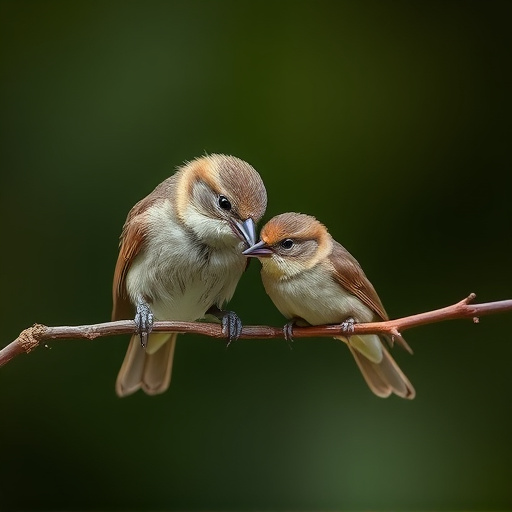 Close-up of small birds eating safely