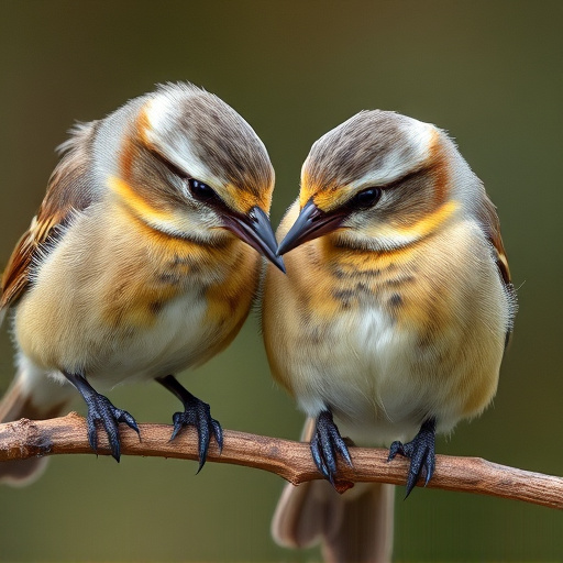 Close-up of small birds eating safely