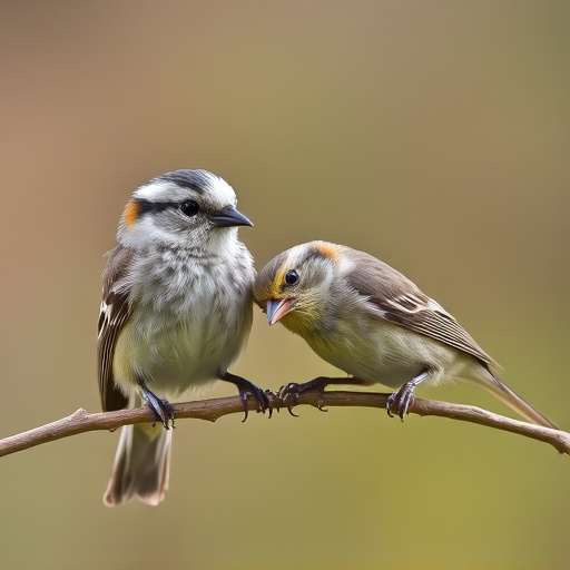 Close-up of small birds eating safely