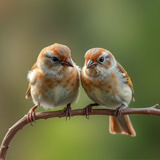 Close-up of small birds eating safely
