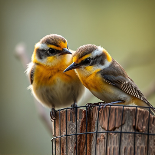 Close-up of small birds eating safely