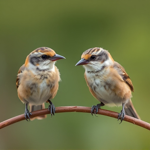 Close-up of small birds eating safely