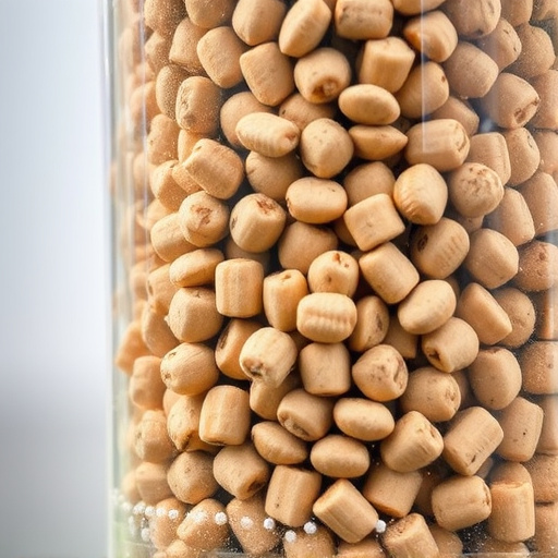 Close-up of suet pellets in feeder