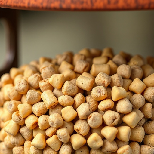 Close-up of suet pellets in feeder