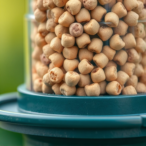 Close-up of suet pellets in feeder