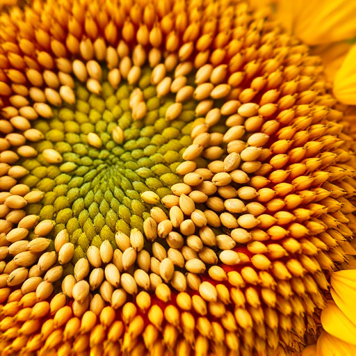 Close-up of sunflower and millet seeds