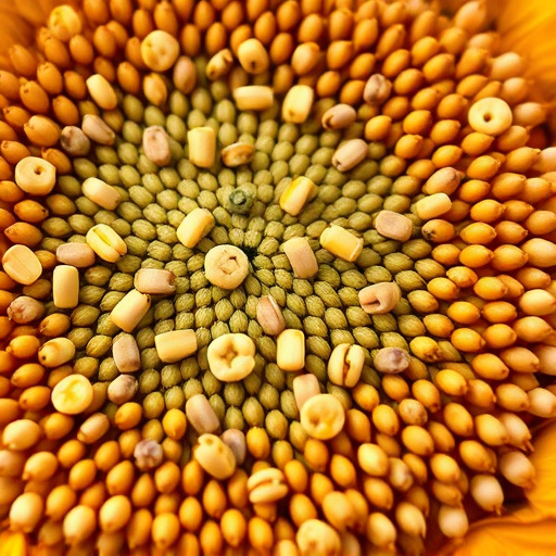 Close-up of sunflower and millet seeds