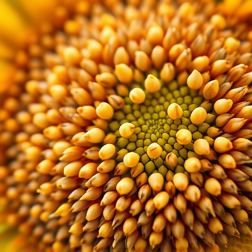 Close-up of sunflower and millet seeds