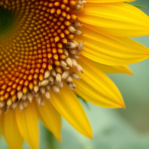 Close-up of sunflower and millet seeds
