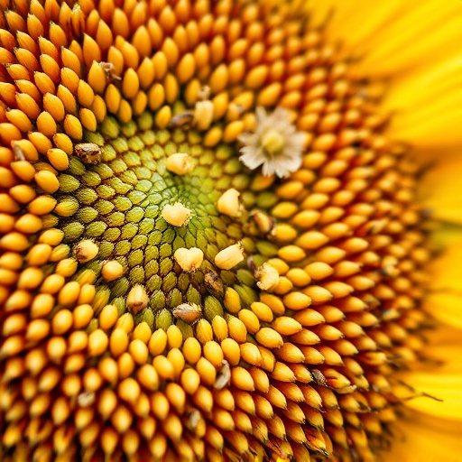 Close-up of sunflower and millet seeds
