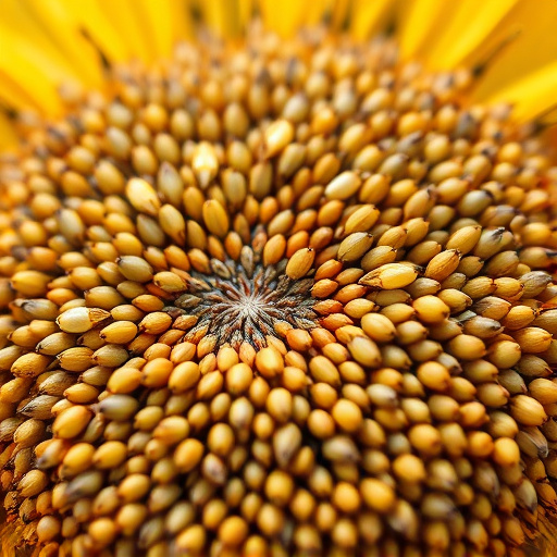 Close-up of sunflower and millet seeds